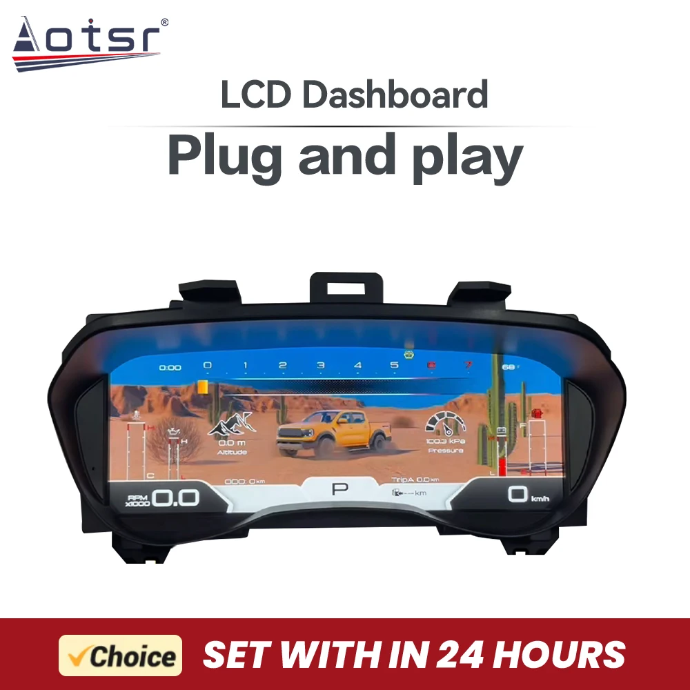 

Для Ford Everest Ranger T7 T8 2016-2021 12,3-дюймовый HD цифровой приборной панели, кабинет, виртуальный инструмент, ЖК-дисплей, поддержка Carplay