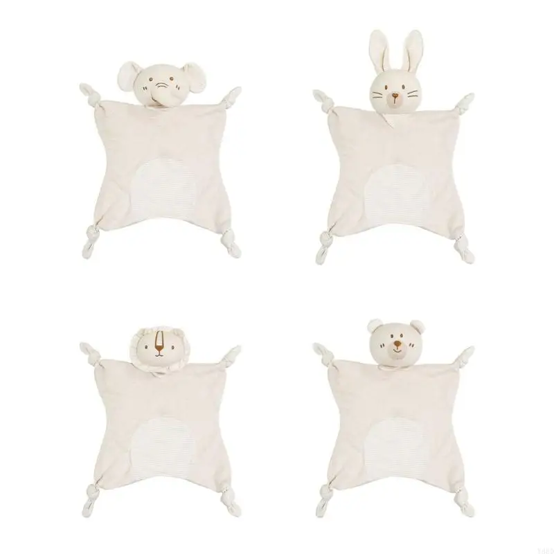 

Y88D Multi Use Baby Soothing Blanket Soft PP Cotton Fabric Adorable Animal Design Soother for Infants Toddlers Sleep Play
