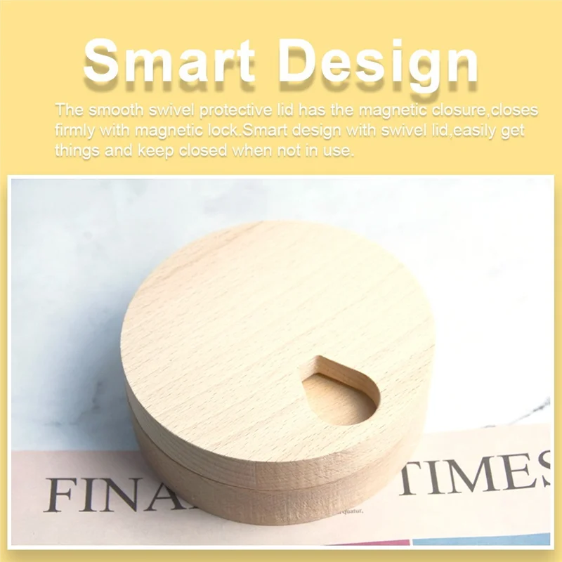 ABHI-Wooden Pill Case Storage Compartment Weekly Medicine Tablet Dispenser Splitters 7-Day Pill Box, Kitchen Spice Containers