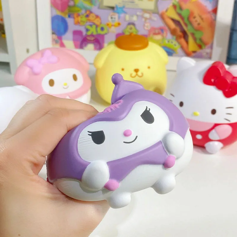 Kawaii Sanrio Kuromi My melody Cinnamoroll Slow Decompression Vent Rebound Doll Cartoon Children Hand Pinch Toy Healing Gift