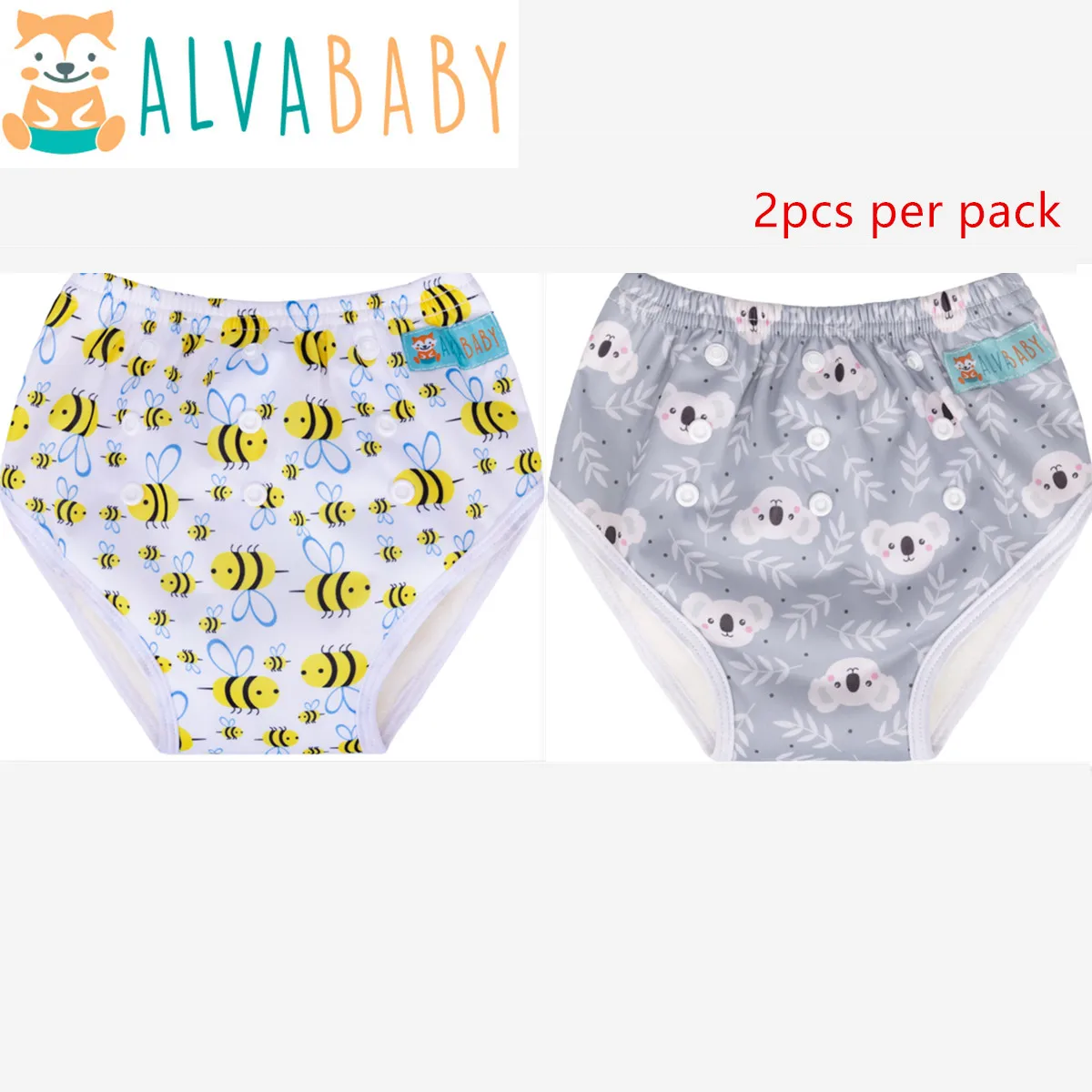 

ALVABABY 2pcs Toddler Potty Training Pants Washable Waterproof Underwear with Bamboo Inner for Boys and Girls
