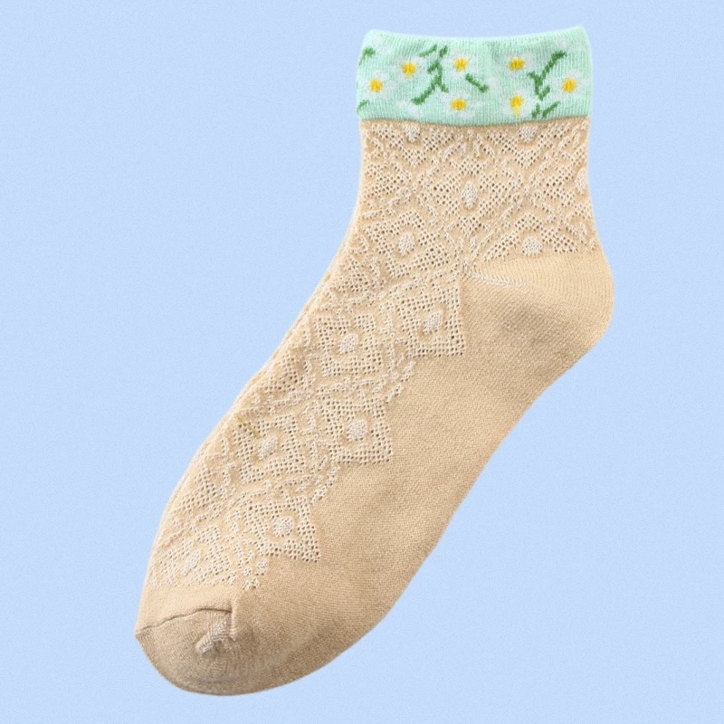 Calcetines con patrón en relieve tridimensional, cómodos, transpirables, absorbentes del sudor, informales, poco profundos, 5/10 pares