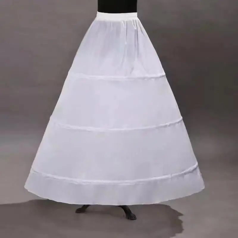 

Cheap White Women Wedding Petticoats 3 Layers Steel Ring Elastic Waistband Wedding Accessories Underskirt