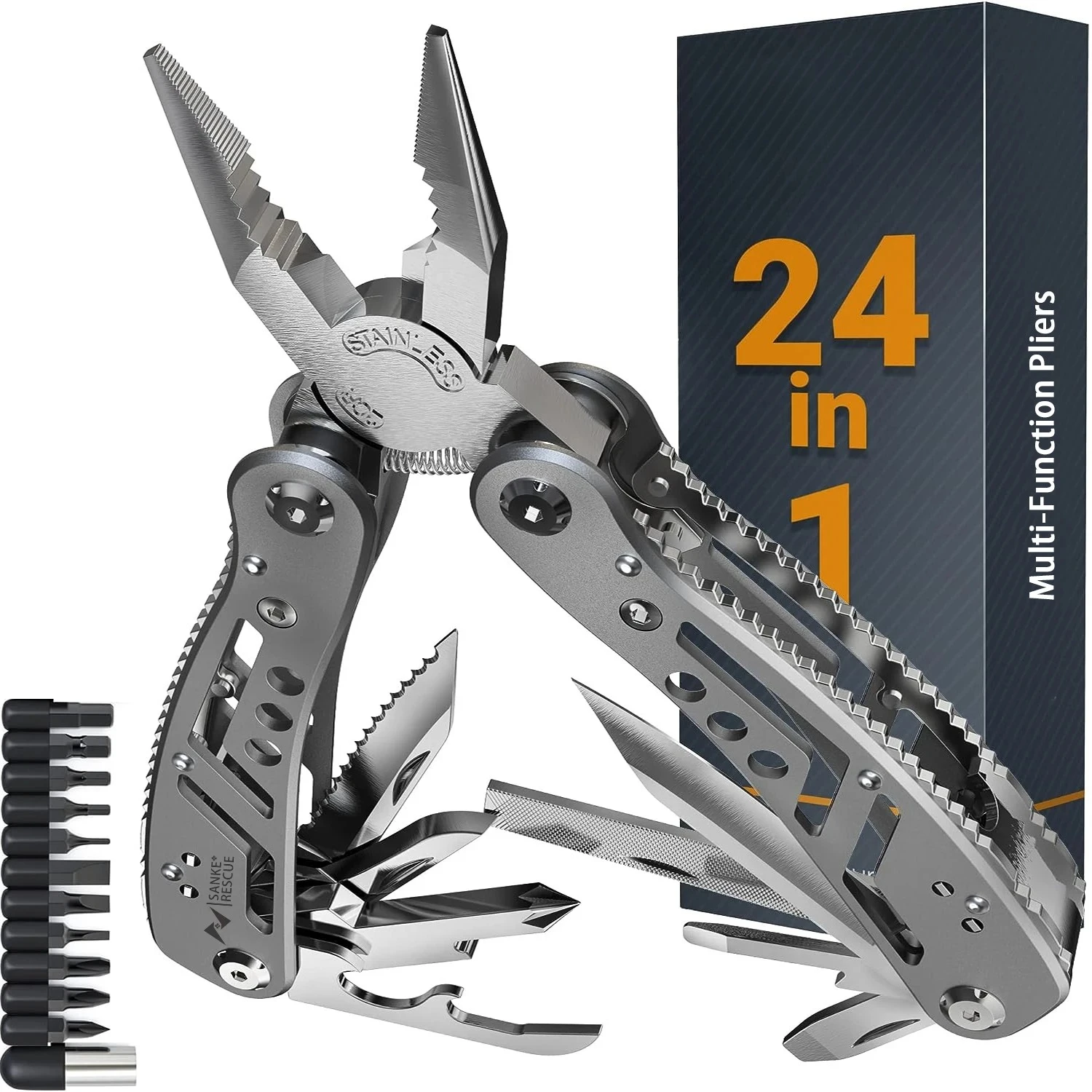 24 In 1 Diagonal Pliers Anti Slip Wire Stripping Crimping Cutter Durable Electrician Household Hardware Maintenance Hand Tool