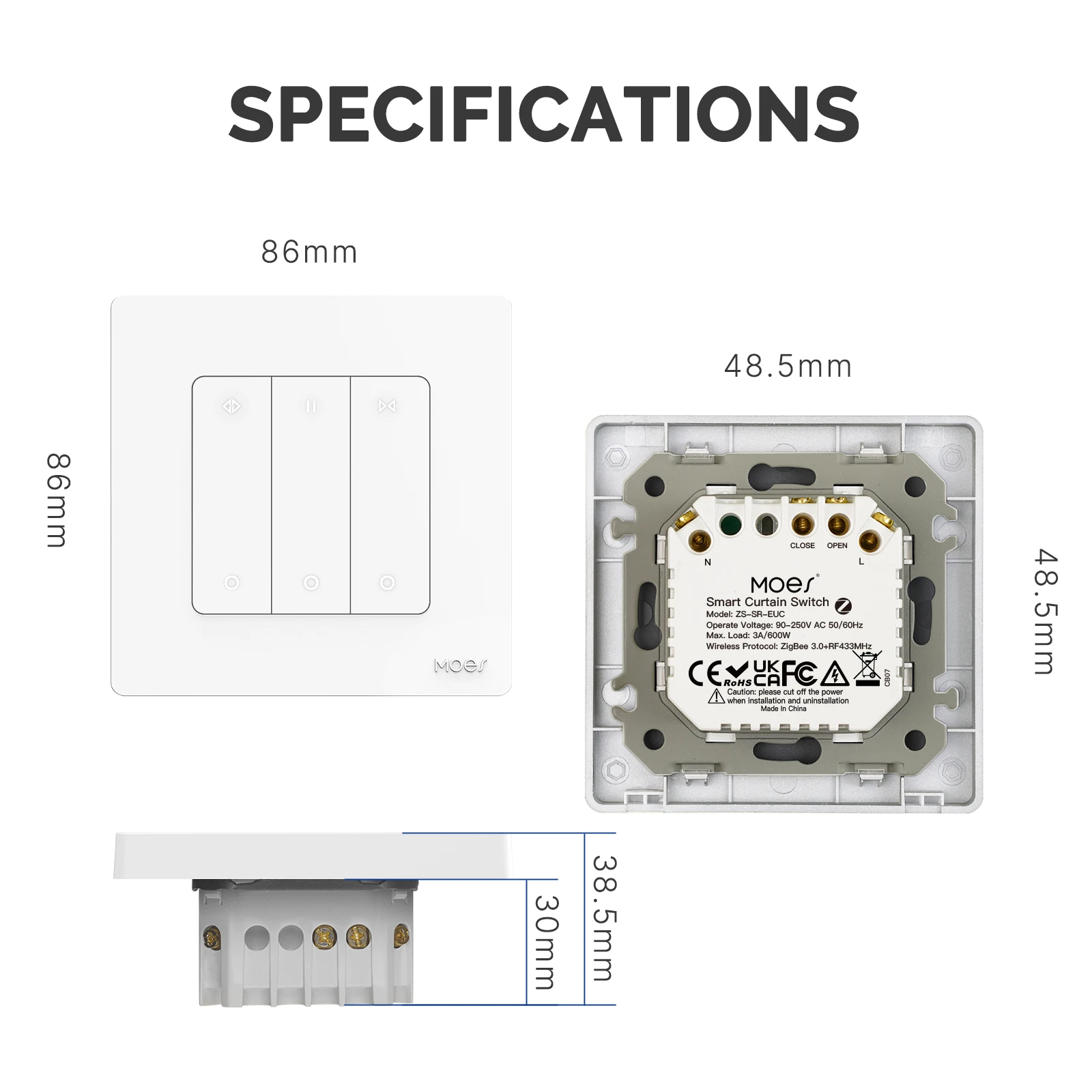 MOES Smart ZigBee Star Ring Curtain Switch For Roller Shutter Electric Curtains Blind Motor Alexa/Google Home Remote Control