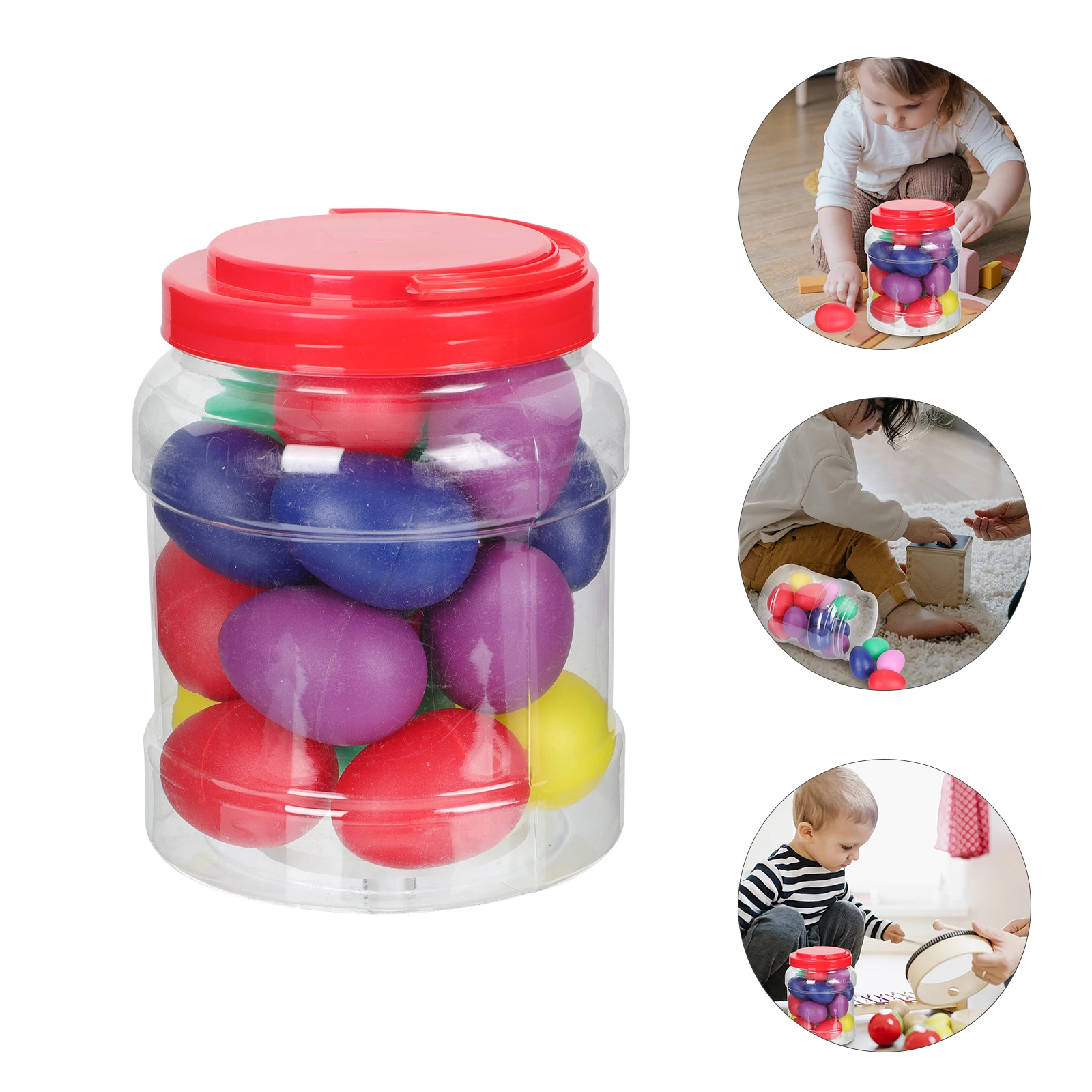 20 Buah Mainan Alat Musik Anak-anak Telur Pasir Perkusi Maraca Hadiah Musik Pendidikan Aman untuk Bayi Plastik Anak-anak