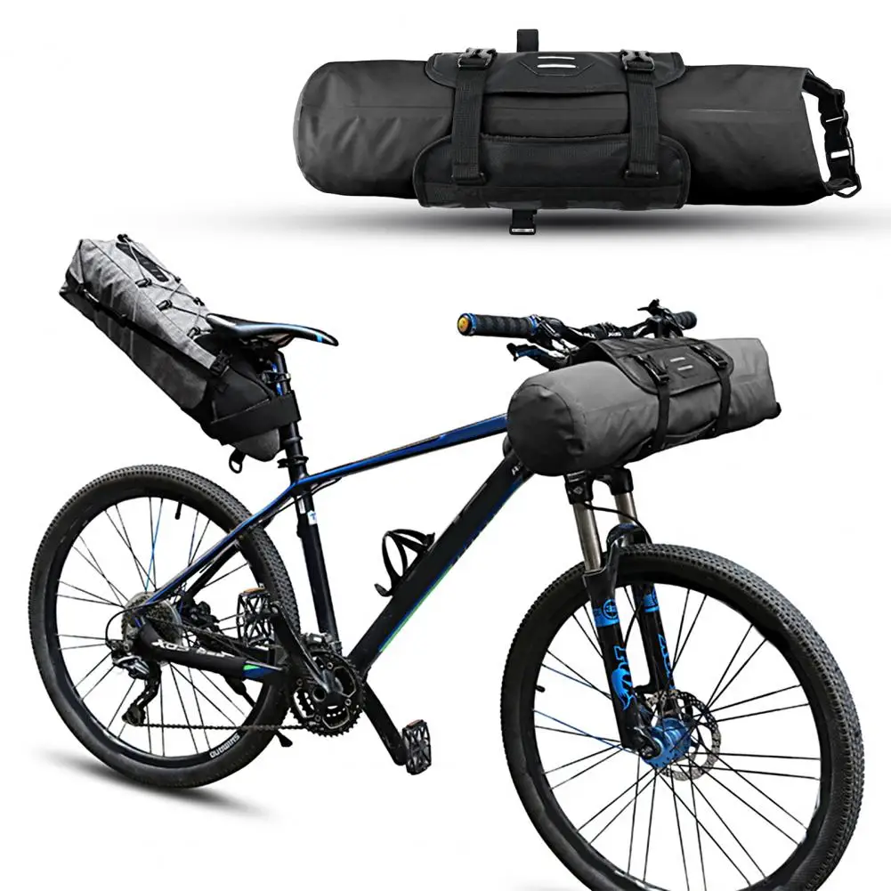 

3-7L Handlebar Bag Waterproof Large Capacity Fastener Tape Adjustable Size Folding Wear Resistant Front Frame Bag