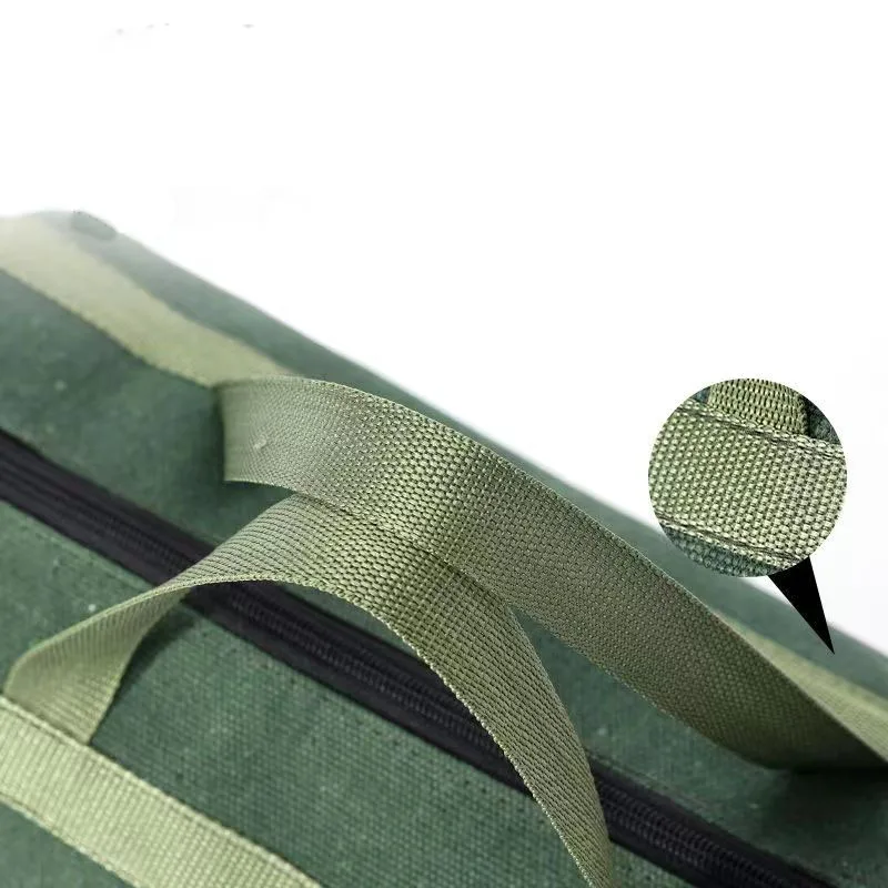 Large Size Tool Bags Storage Organizer Large Capacity Canvas Pouch Round Design Green Zipper Bags The length is 100mm/120mm