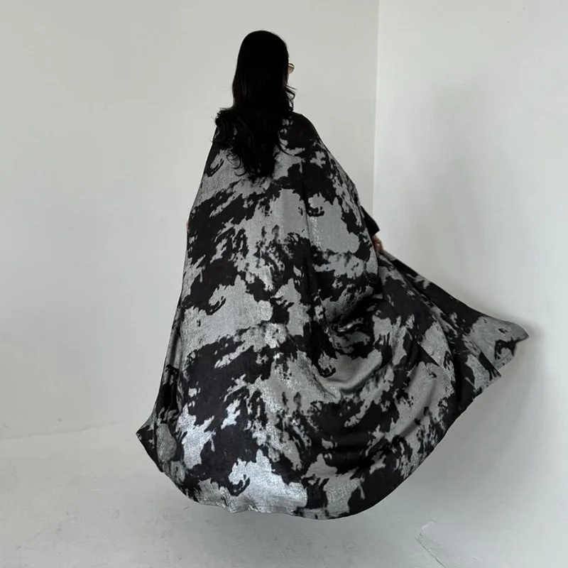 Cárdigan con estampado en caliente para mujer musulmana, chaqueta de gama alta y atmosférica, adecuada para usar en los cenas