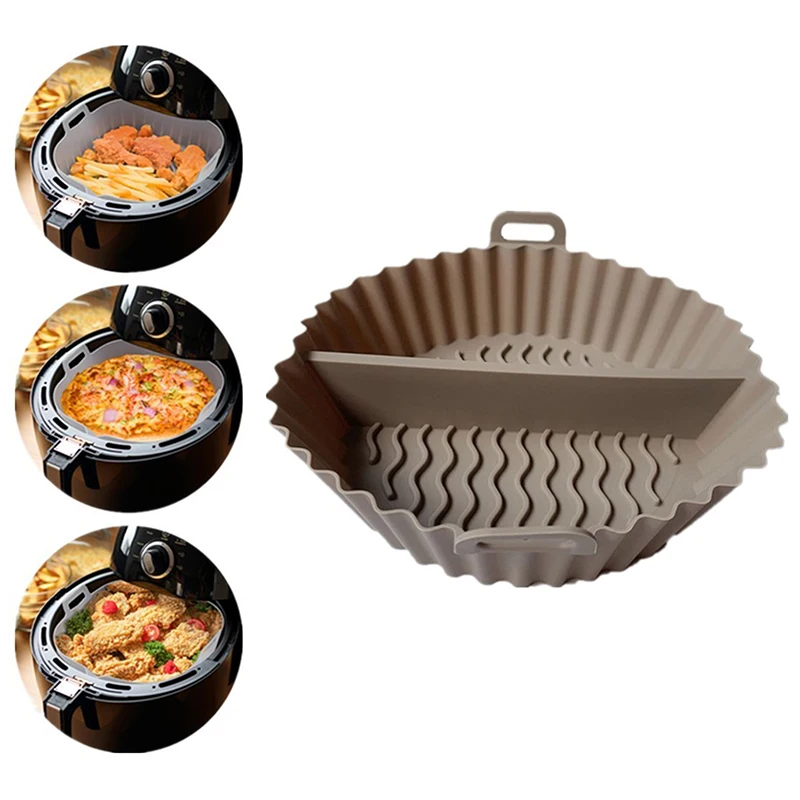 Mir en silicone réutilisable pour friteuse à air, panier de cuisson au four, friteuse à pizza, friteuse à air jetable, accessoires de doublure de poêle, synchronisation de silicone