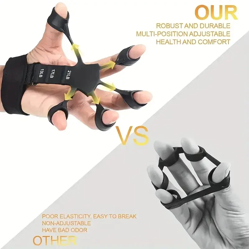 1/2/3/4pcs Silicone 5-Finger Grip Strengthener - Hand Rehabilitation Exerciser For Finger/Wrist Therapy Circulation Improvement