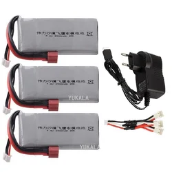 2S 7.4V 3500mAh Lipo battery T Plug For Wltoys 144001 12428 12423 124018 feiyue 03 Q39 R/C car R/C truck parts 7.4V USB charger