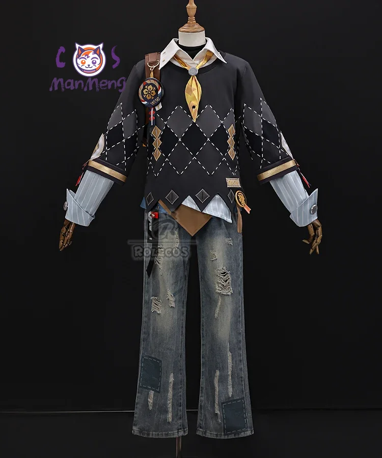 ZZZ Game Zenless Zone Zero Wise Cosplay Oath of Skies Wise Costume Striped Shirt Sweater Halloween Party Role Play Uniform view 3