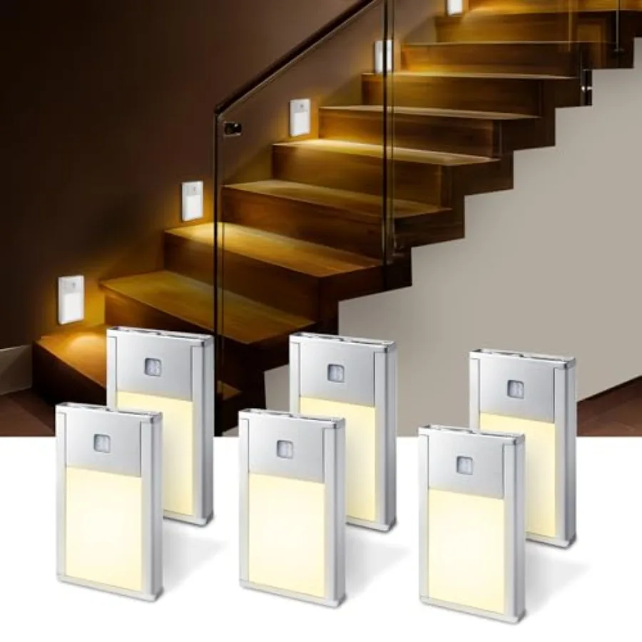 

Светодиодный ночник с датчиком движения, перезаряжаемый, на батарейках, с магнитным креплением для спальни, прихожей, лестницы