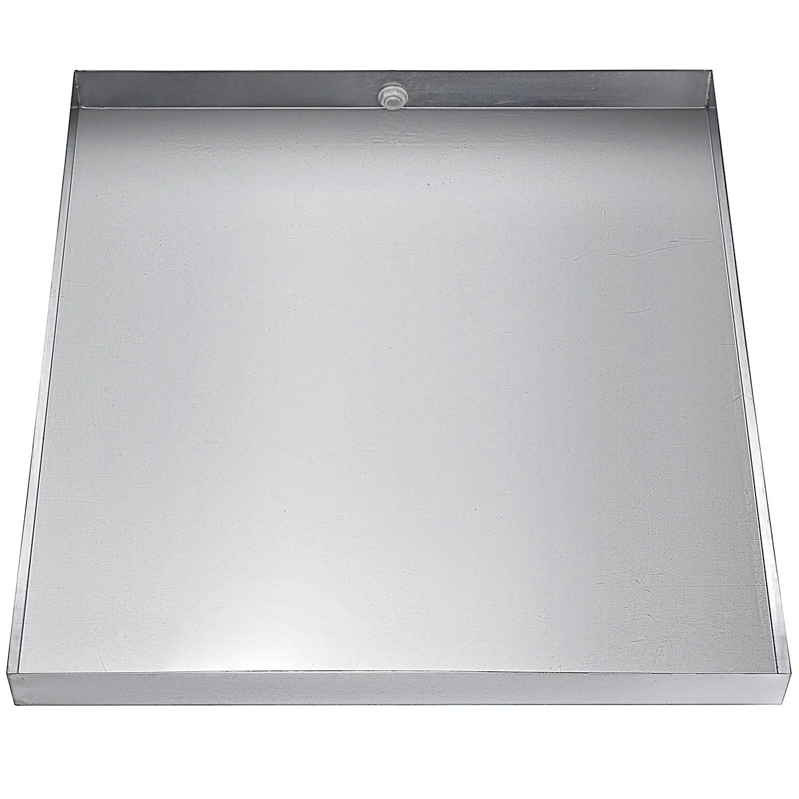 27 x 25 x 2.5 Inch Washing Machine Pan 304 Stainless Steel Washing Machine Drain Pan 18 GA Thickness Heavy Duty Compact Washer Drip Tray with Drain Hole & Hose Adapter
