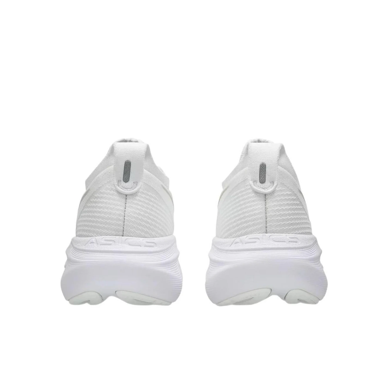 حذاء Asics Gel-Nimbus 27 للتحكم في الهواء الطلق وتجريد الصدمات ومقاوم للانزلاق ومقاوم للاهتراء وجزء علوي منخفض للجري باللون الأبيض