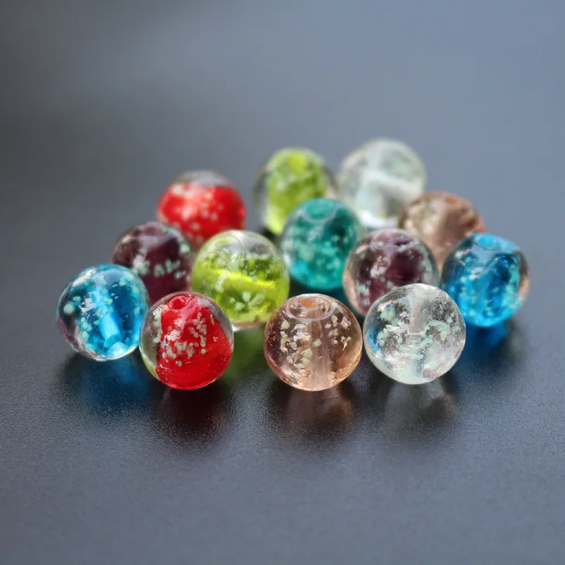 20Pcs LTJ 12mm Luminous Lampwork Glass Beads Simply Round Multi-color Jewelry Making