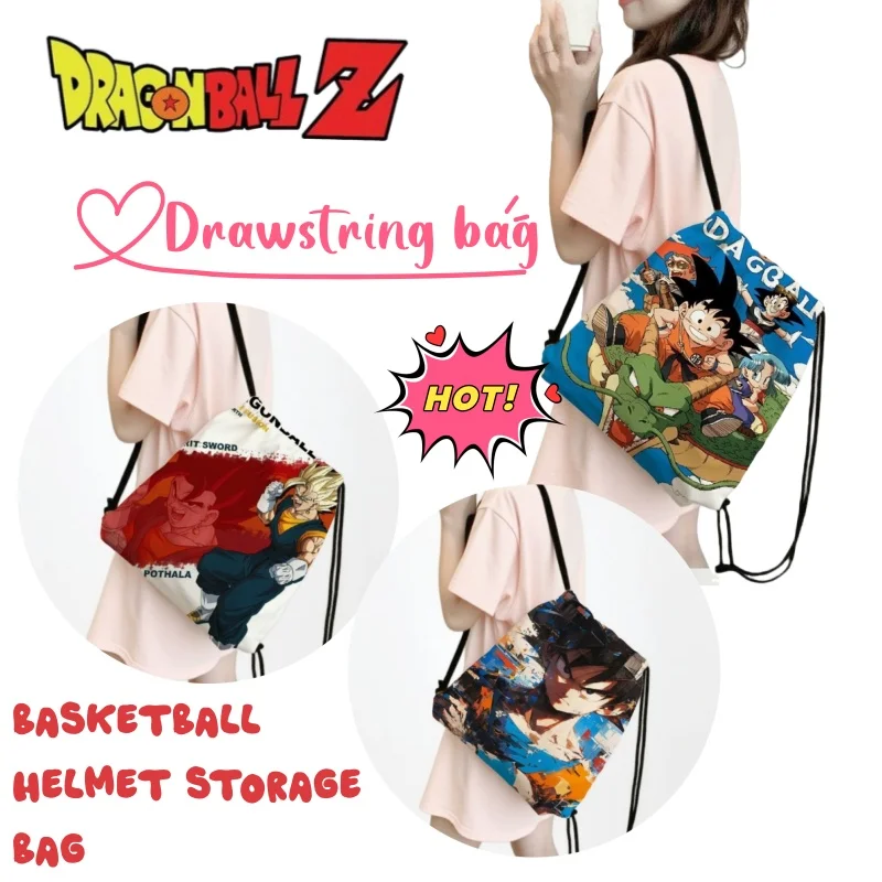 

Новый рюкзак-корсет Dragon Ball Son Goku: креативный, с индивидуальным дизайном, для хранения, студенческий, на плечо, мультяшный, на шнурке