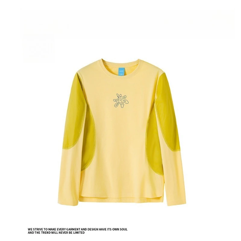Unisex Outdoor Atmungsaktives Schnelltrocknendes Langarm-T-Shirt – Leichtes Color-Block Raglanärmel-Oberteil zum Wandern & Laufen – Detail 3