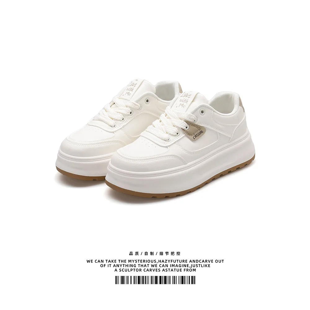 

Women's 2024 Autumn New White Shoes - Korean Style Student Sneakers, Fashion Platform, Height-Increasing Casual Chunky Shoes