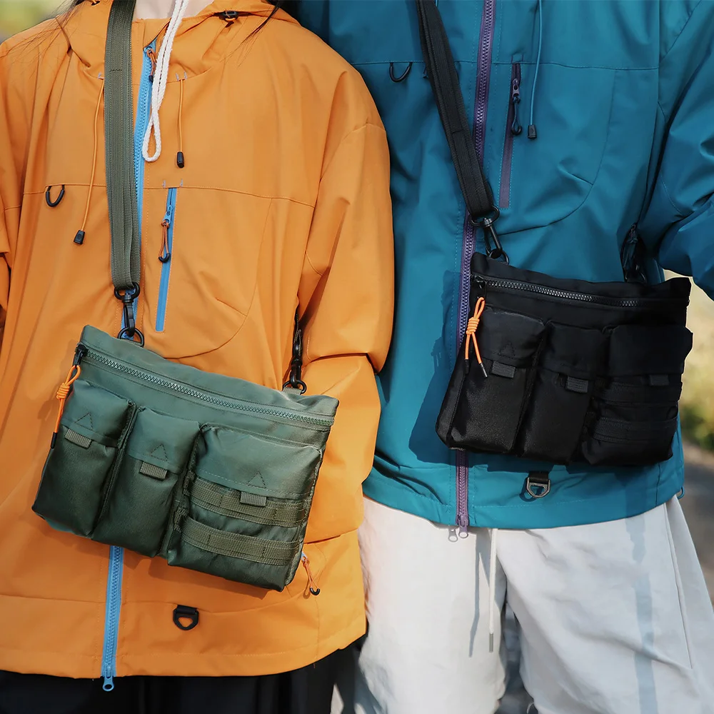 

Workwear American Style Multi Pocket Functional Single Shoulder Messenger Crossbody Bag Outdoor Mountain Waist Bag