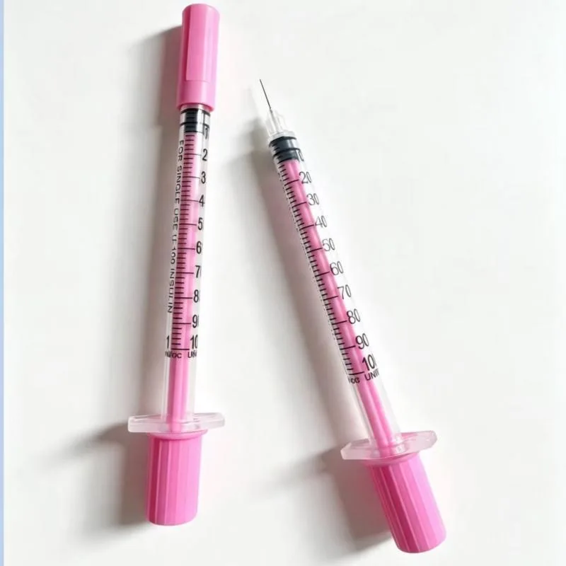 100pcs Brand New Mint Green Sterile Insulin Syringe 0.3/0.5/1ml 31G 6/8mm Pink Purple Orange Hub Disposable for Human Veterinary