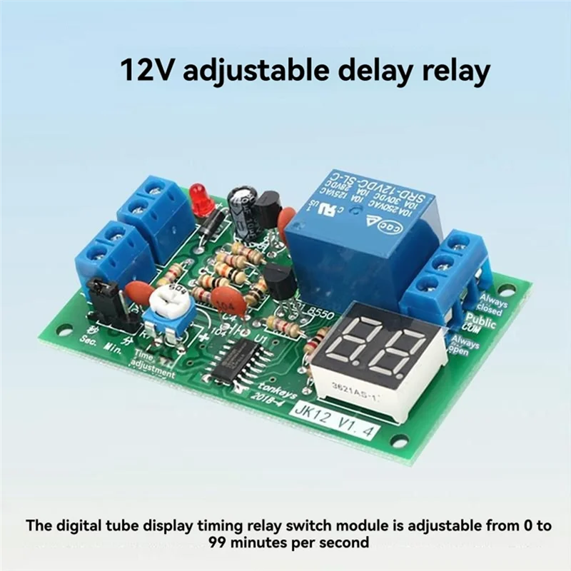 B68C DC12V LED-display Countdown Timing Timer Vertraging Uitschakelen Relaisschakelaarmodule Timermodule