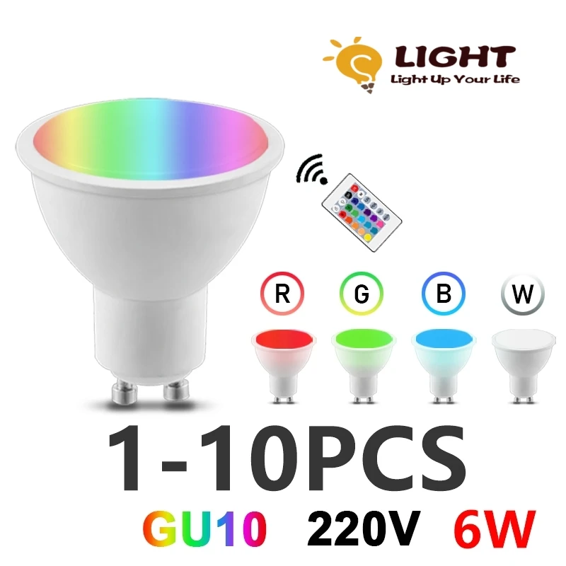 

LED infrared remote control RGBW GU10 AC220V 6W 24 key remote control dimming color lights suitable for party bars