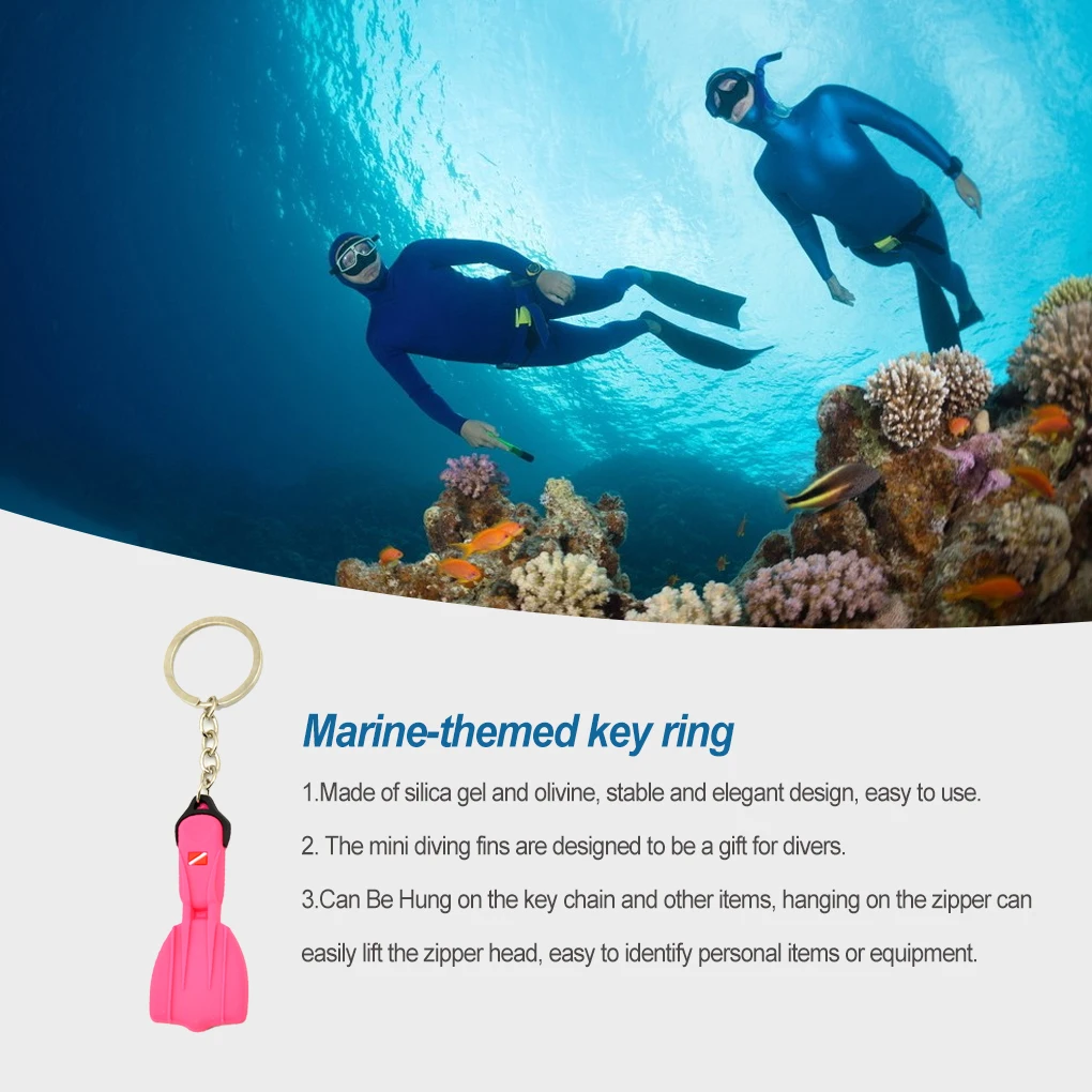 Key Chain Dive Fins Shaped Sea Sailing Hanging Pendants Gift Key Ring Holder