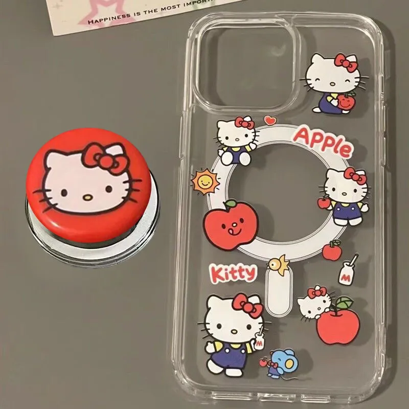 Магнитный держатель для беспроводной зарядки для Samsung Galaxy Z FLIP 6 5 4 3 S25 S24 S23 Plus Ultra Case Cute Hello Kitty Hard