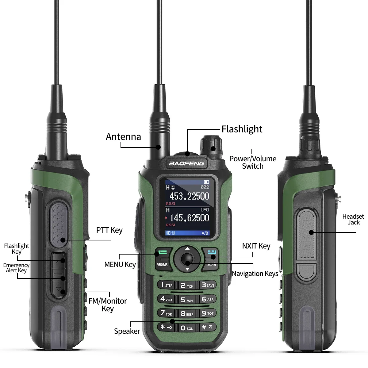 2PCS Baofeng UV-21 PRO V2 Walkie Talkie Long Range Wireless Copy Frequency Type-C Tri band Powerful Waterproof Two Way Radio