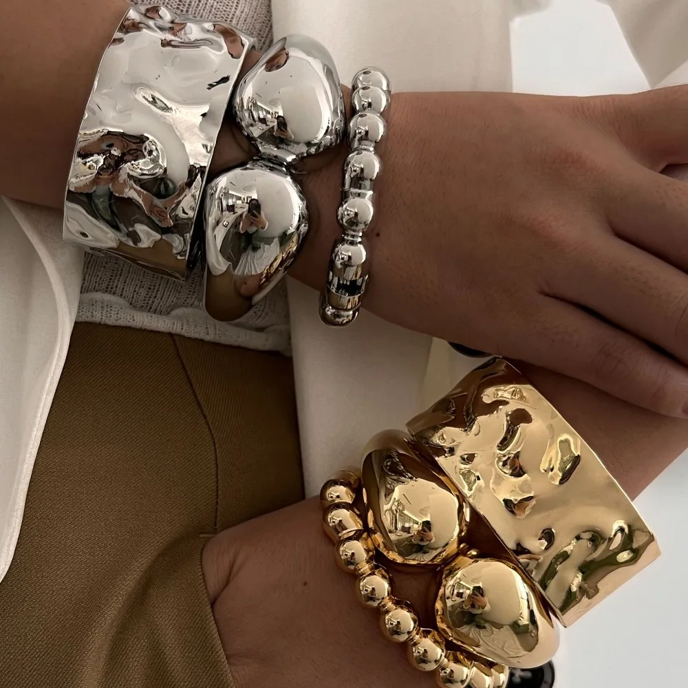 أزياء سبائك الشرير سوار غير النظامية مبالغ فيها الهيب هوب سوار فريد قطرة الماء الخرز شكل الإسورة النساء الرجال