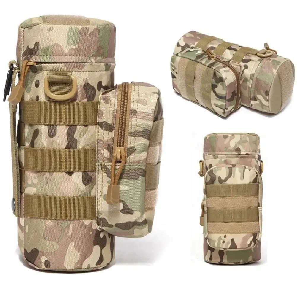 Molle Water Bottle Holder Bag Hydration Carrier Kettle Pouch with Strap Fits Up to 32 oz. For Hiking Fishing