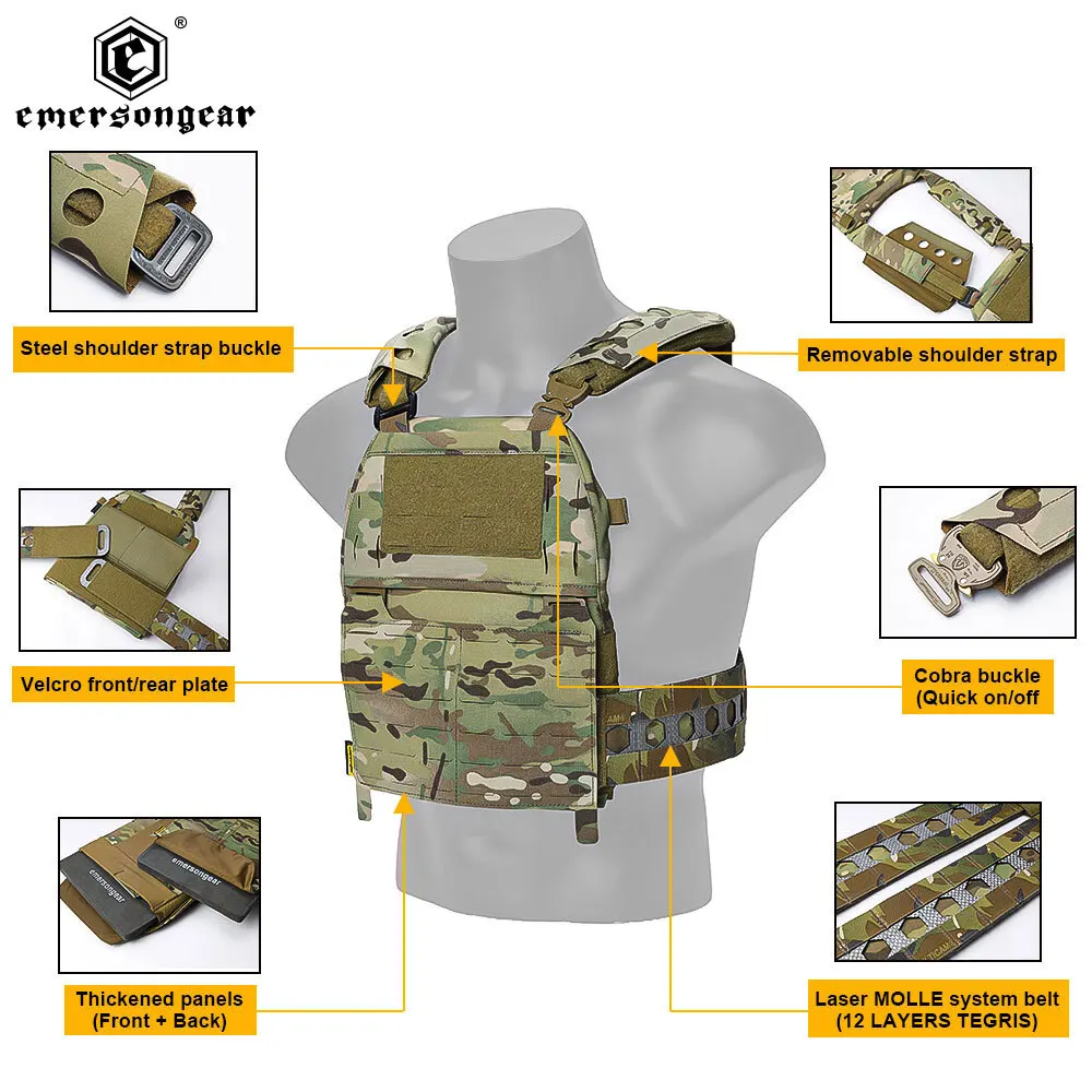 Emersongear V5 FRO Chaleco Táctico Portador de Placa Nylon Airsoft Caza - imagen 4