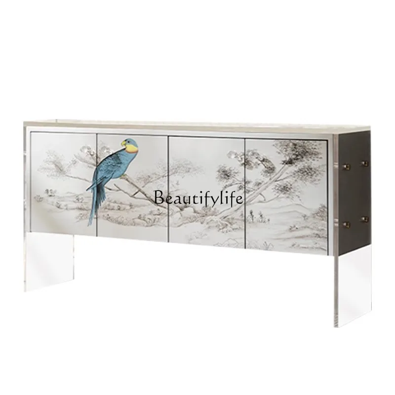 

Living room partition cabinet new Chinese style acrylic storage light luxury decoration B & B art dining side cabinet