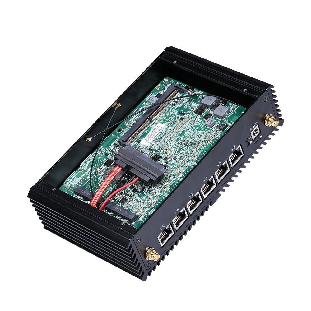 QOTOM Mini PC Core i3 i5 i7 Fanless Computer 6 Gigabit Ethernet AES-NI OPNsense Firewall Ubuntu Sophos Q555G6 Q575G6