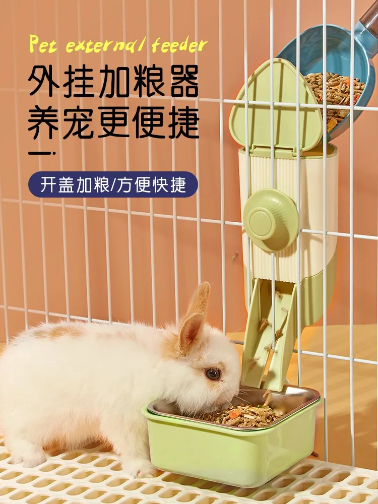 Pet Feeding Bowl Rabbit Supplies Full Set Feeder Fixed Anti-Scratch Food Container Drink Fountain Set