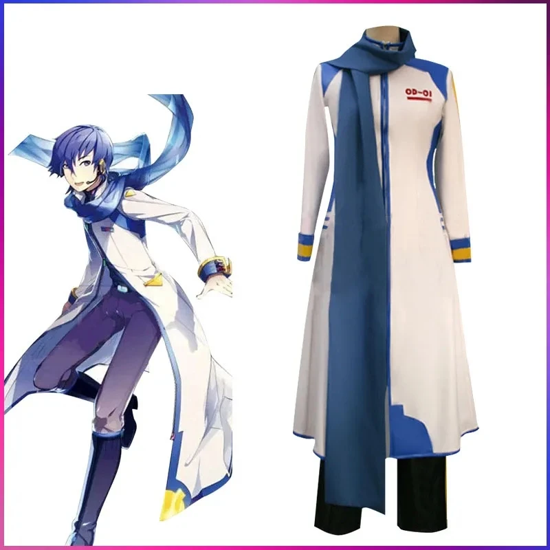 

Anime Kaito Cosplay Costume And Wig Virtual Singer Eldest Brother Stage Costumes Kaito Formula Clothes Halloween Suit