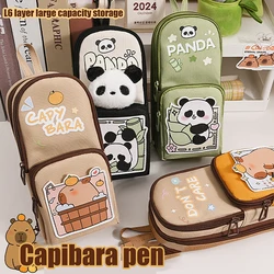 Cute Cartoon Capybara Pencil Case Unique Large Capacity Pencil Bag Aesthetic Stationery Fashion Durable Zipper Pencil Pouch