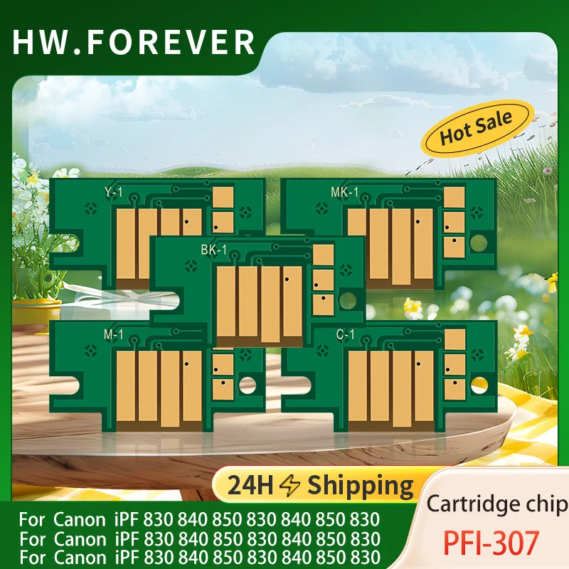 For Canon PFI-307 PFI 307 Cartridge Chip For Canon imagePROGRAF IPF830 IPF840 IPF850 Printer Stable ARC Permanent Cartridge Chip