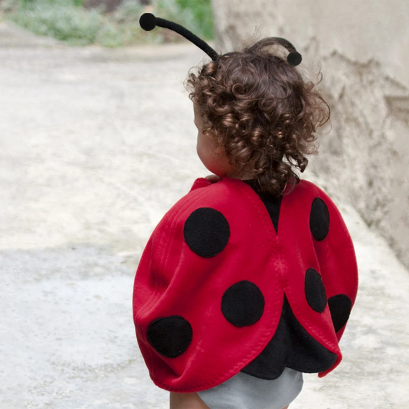 New Toddlers Ladybird Costume Baby Ladybug Cape + Headband Set For Cosplay Halloween Party Photography 6 Months To 3 Years