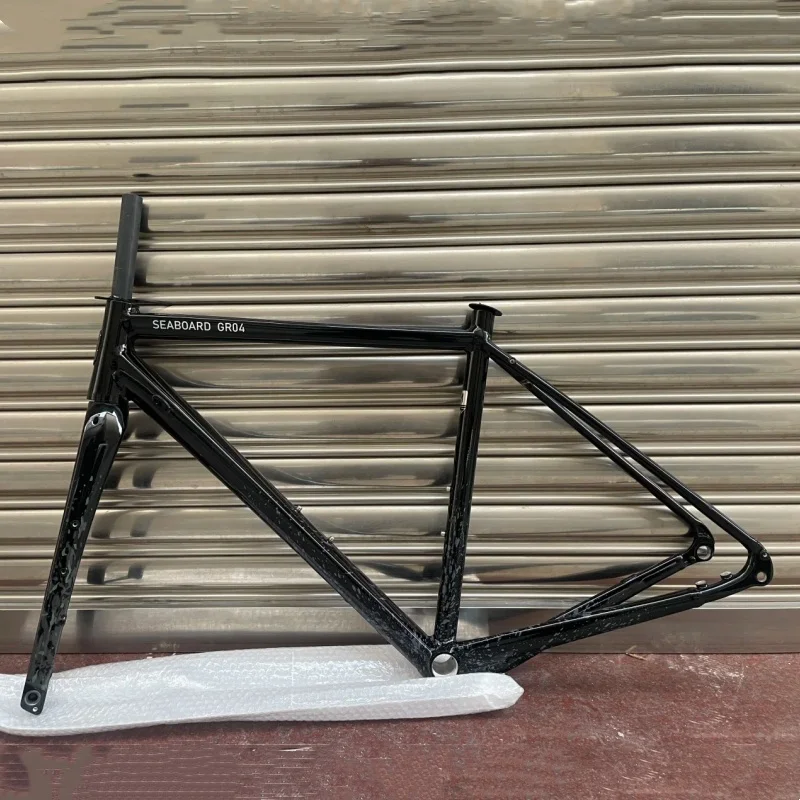 Image of SEABOARD GR04 Gravel Fahrradrahmen Gravel Rennräder Rahmen Offroad-Fahrradrahmen Kohlefasergabel 142 mm Laufrad 700x45C