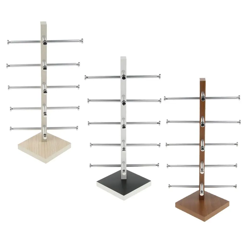 منظم تخزين النظارات من الخشب الحبوب، رف عرض النظارات الشمسية، حامل النظارات للملحقات #4