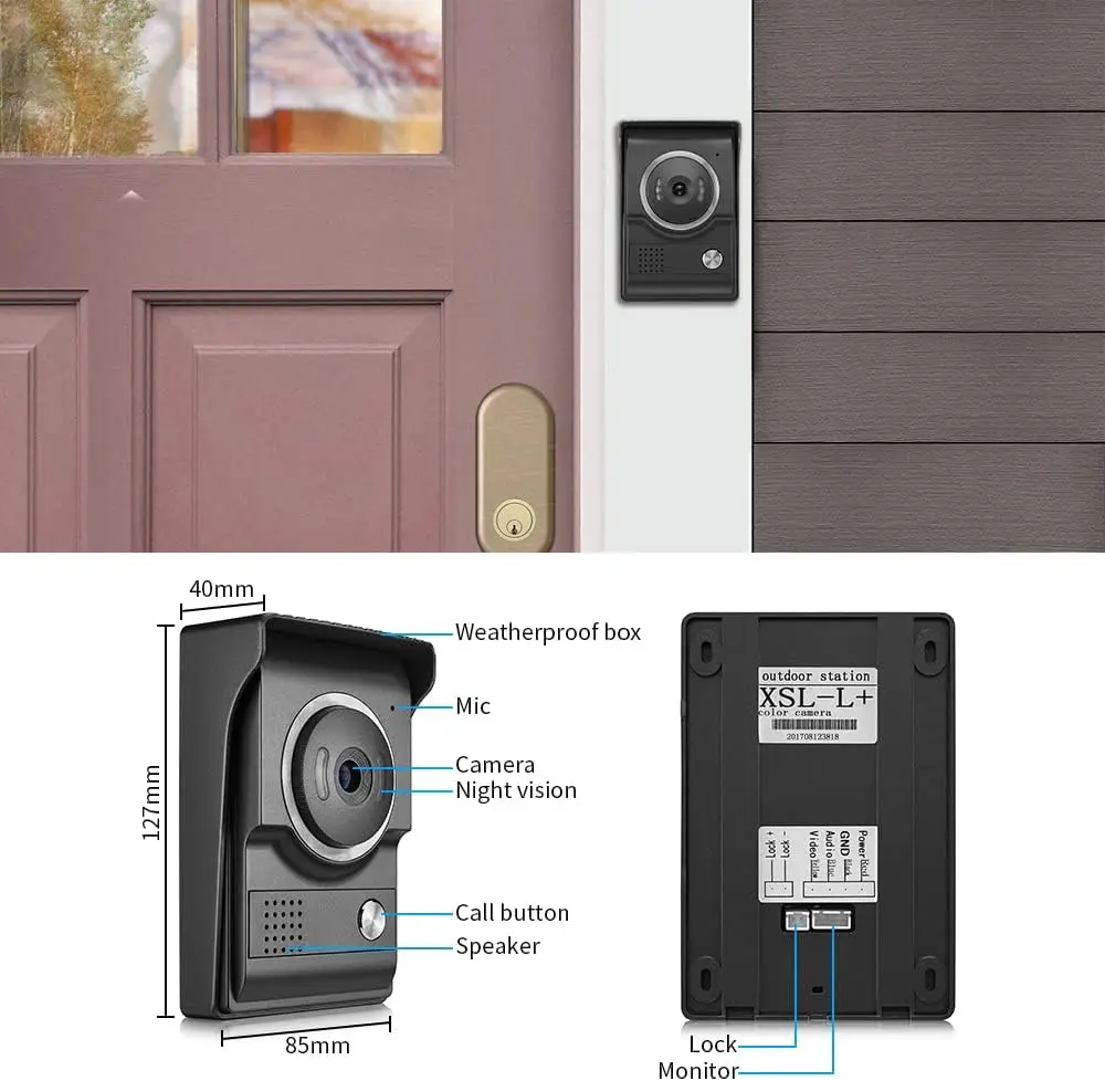 Tuya WIFI Video Intercom 7 "Türklingel Mit Kamera und Monitor Hause Türklingel Gebäude Zwei-Wege Intercom audio Remote Entsperren