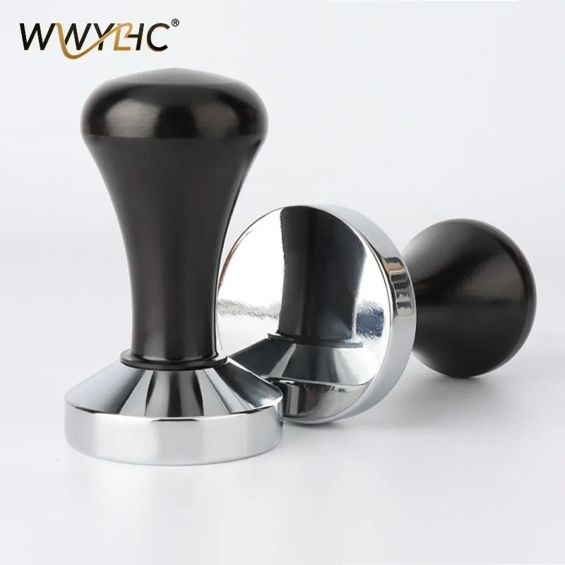 Suitable for  Press, Solid Stainless Iron Coffee Hammer, Tableware Powderer, Black Handle, 51mm58