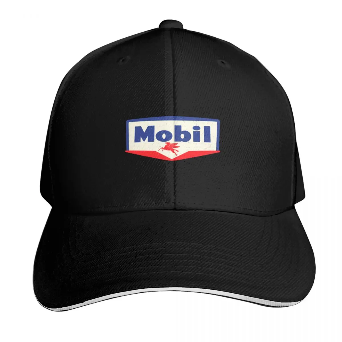 Mobil oil Vintage sign - logo 1950 Baseball Cap Low Profile Unstructured Unisex for Men Women Outdoor Golf Running Hiking