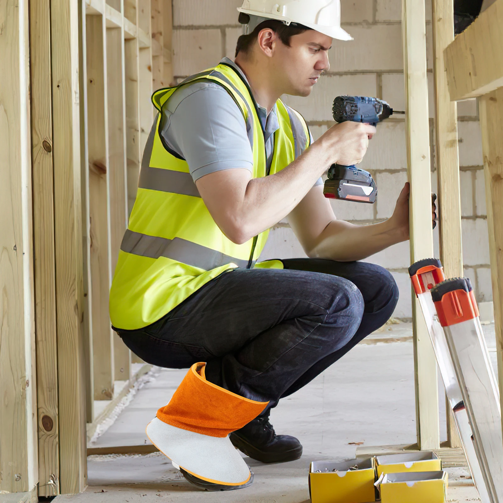 

Welding Foot Cover Cowhide Shoe Protector Anti Scalding Flame Retardant Heat Insulating Metal Buttons Flexible Work Accessory