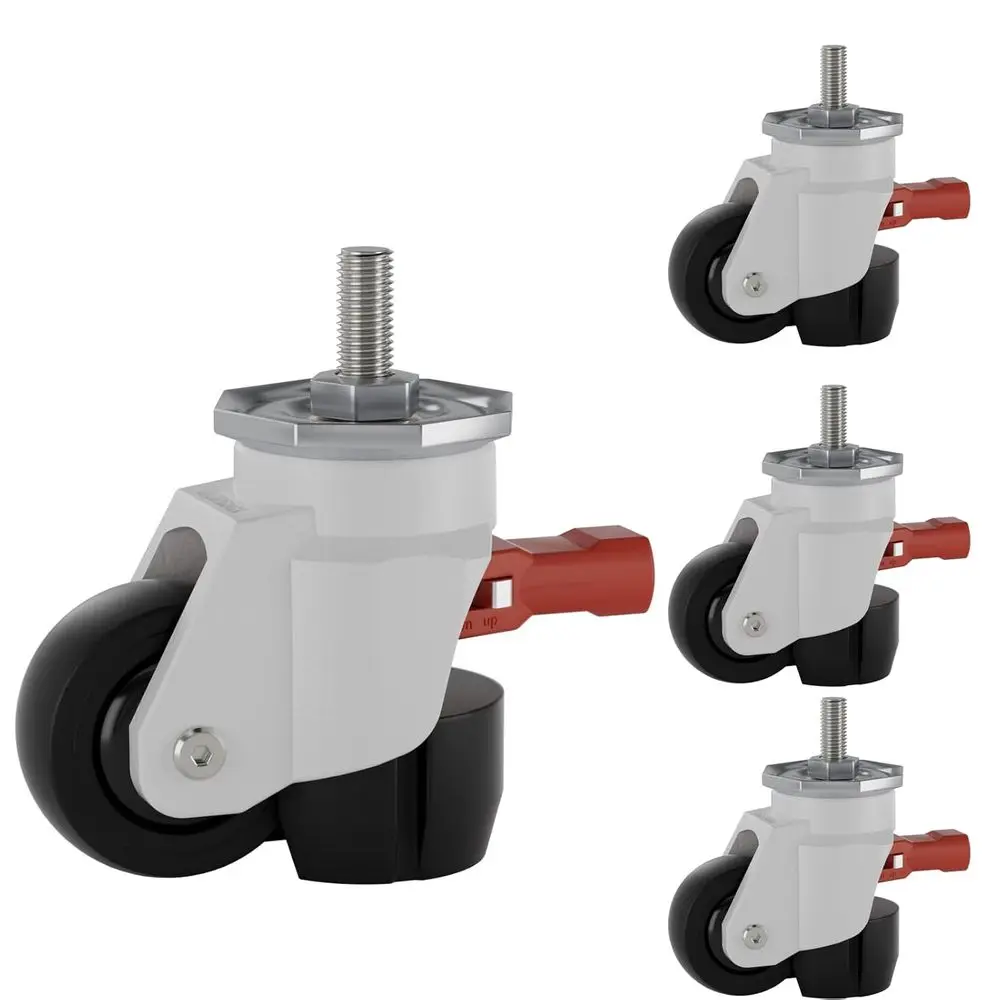 

Регулируемые по высоте ролики с ручкой-трещоткой, 4 шт., штоки 1/2 и M12, нагрузка до 260 кг, промышленные выдвижные колеса