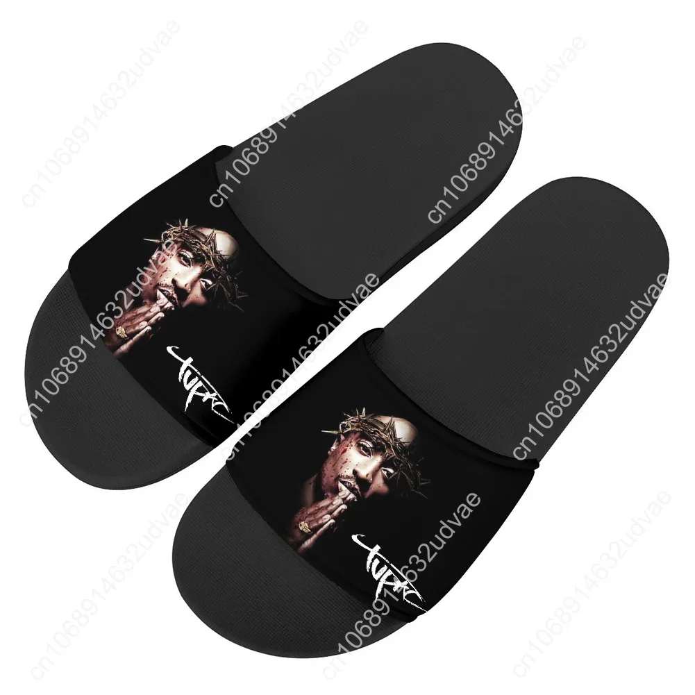 2Pac Tupac All Eyez on Me Slippers Man Woman Boy Girl Tailor Made Slides Sandals Photo Text Customized Bath Shoes Water Shoe