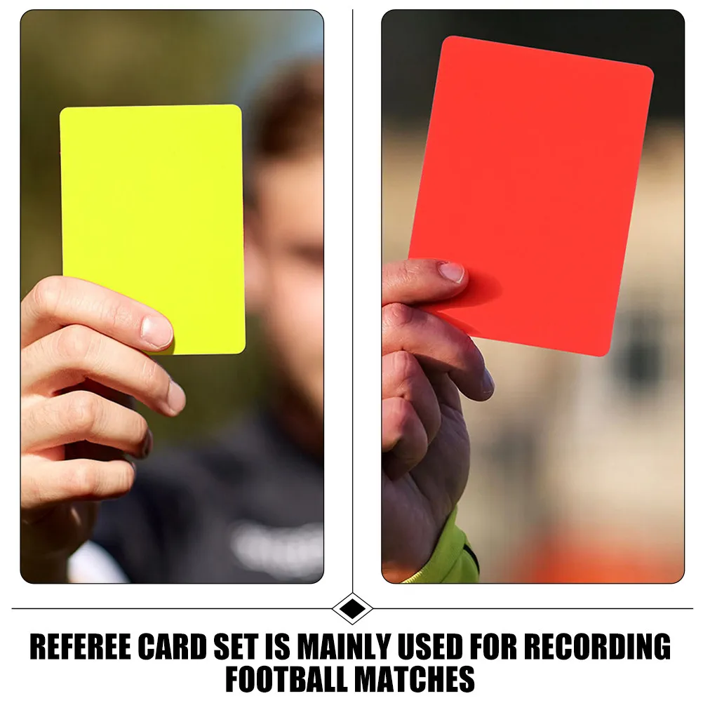 12Pcs Red Yellow Cards Soccer Referee Set Flexible PVC Match Accessory Portable Standard Soccer Cards Referee Accessory
